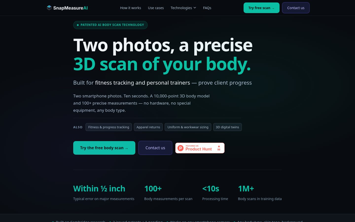 SnapMeasureAI Homepage