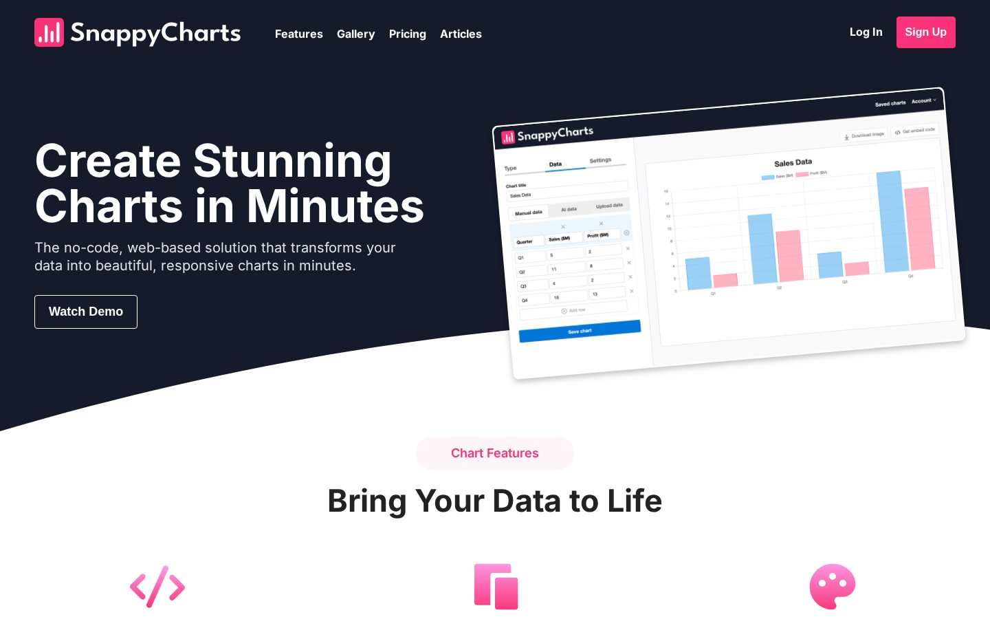 SnappyCharts Homepage
