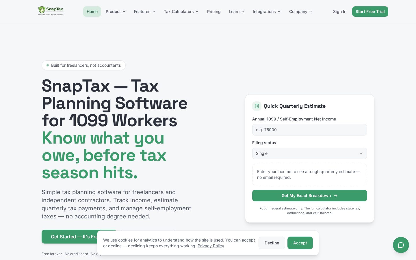 SnapTax Homepage