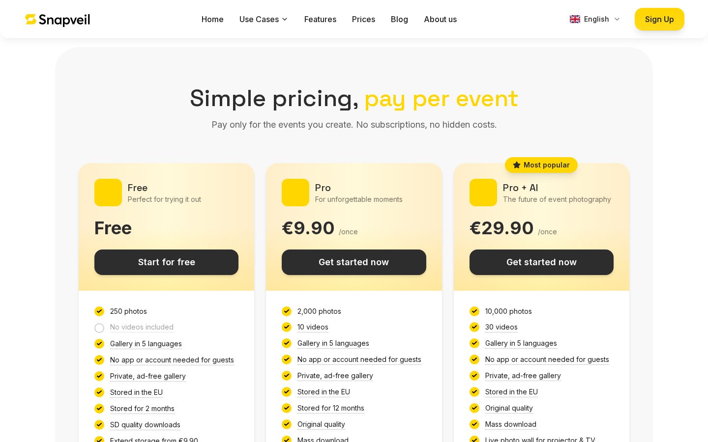 Snapveil Pricing
