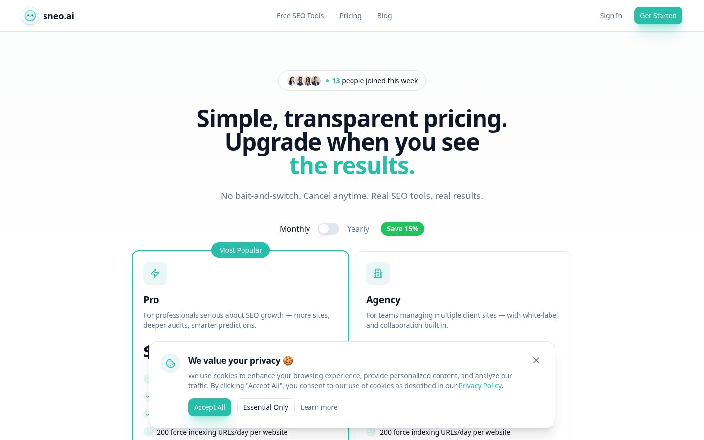 sneo.ai Pricing