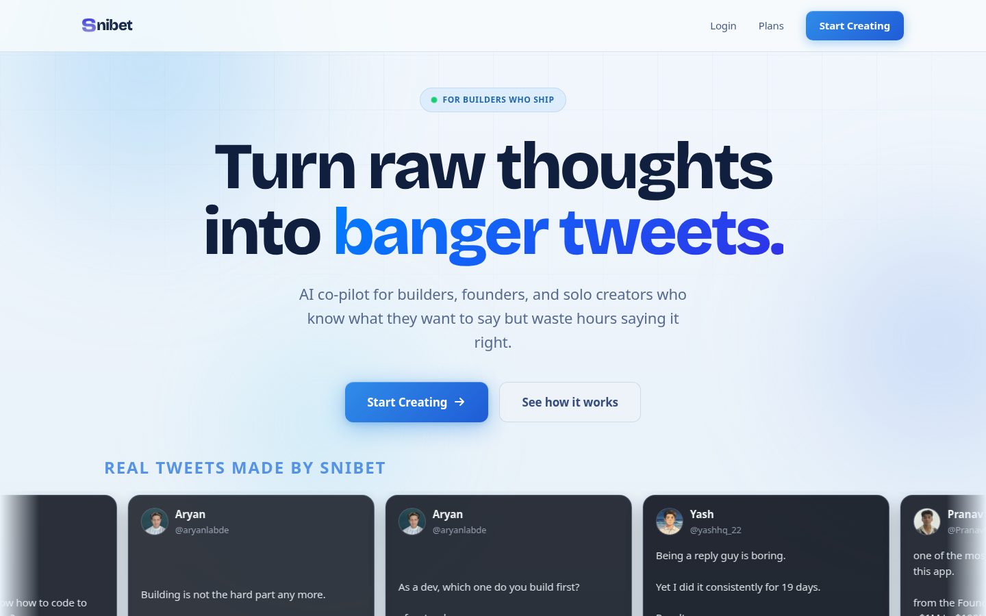 Snibet Homepage