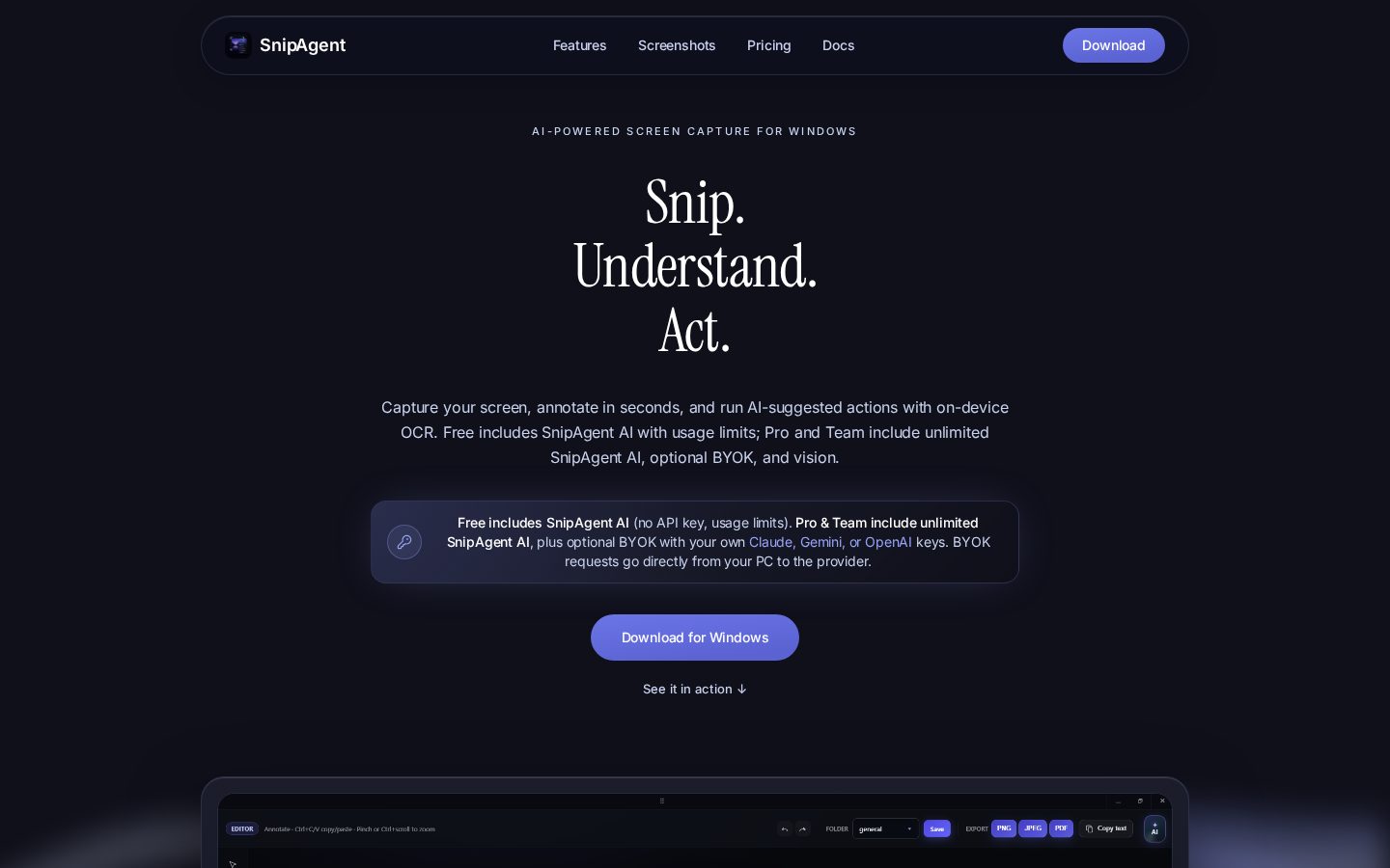 SnipAgent Homepage