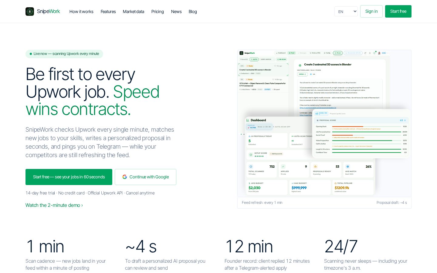 SnipeWork Homepage