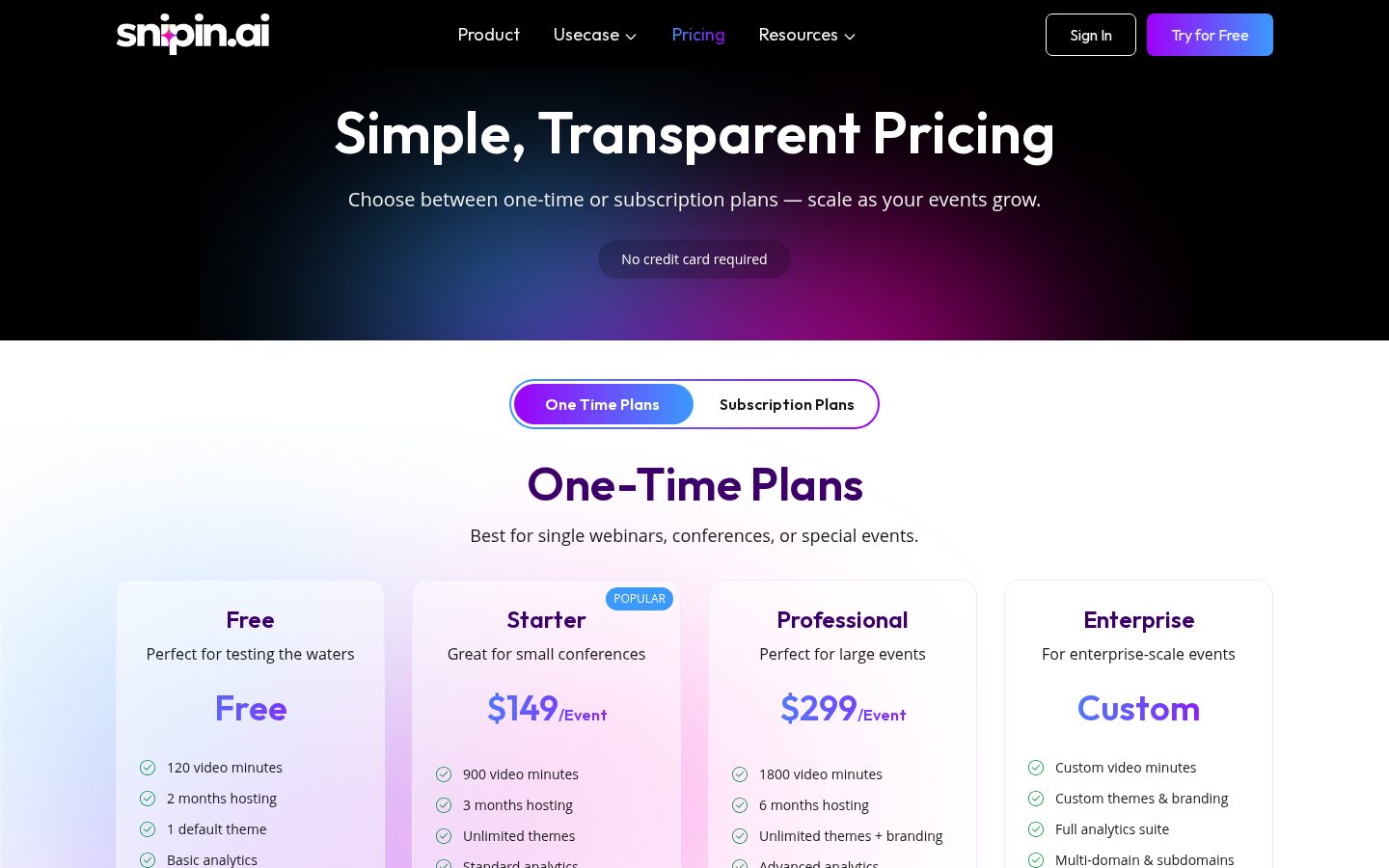 Snipin AI Pricing