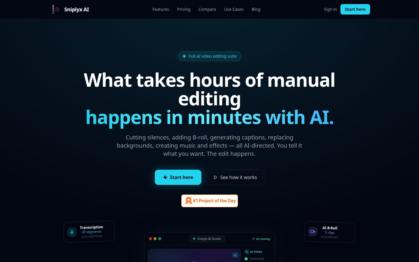 Sniplyx AI Homepage