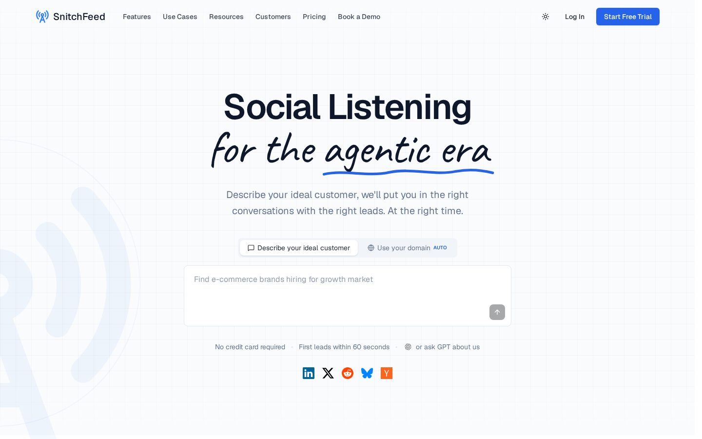 SnitchFeed Homepage