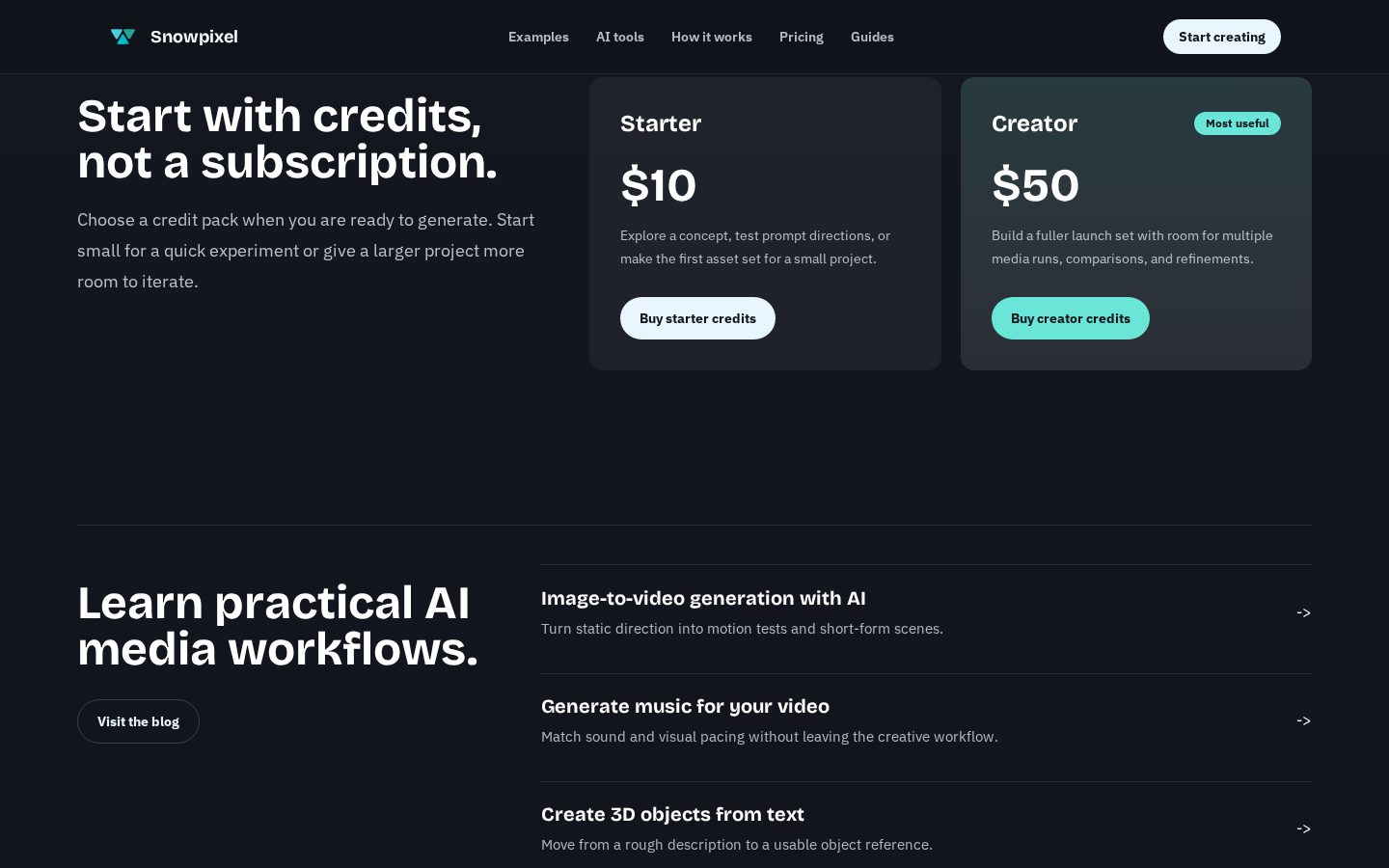 Snowpixel Pricing