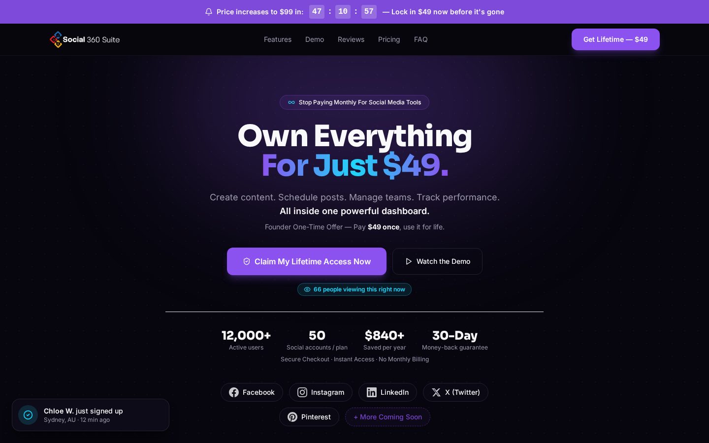 Social 360 Suite Homepage