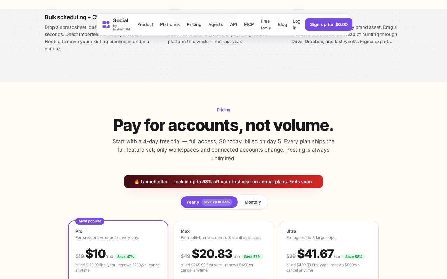 Social by InstantDM Pricing