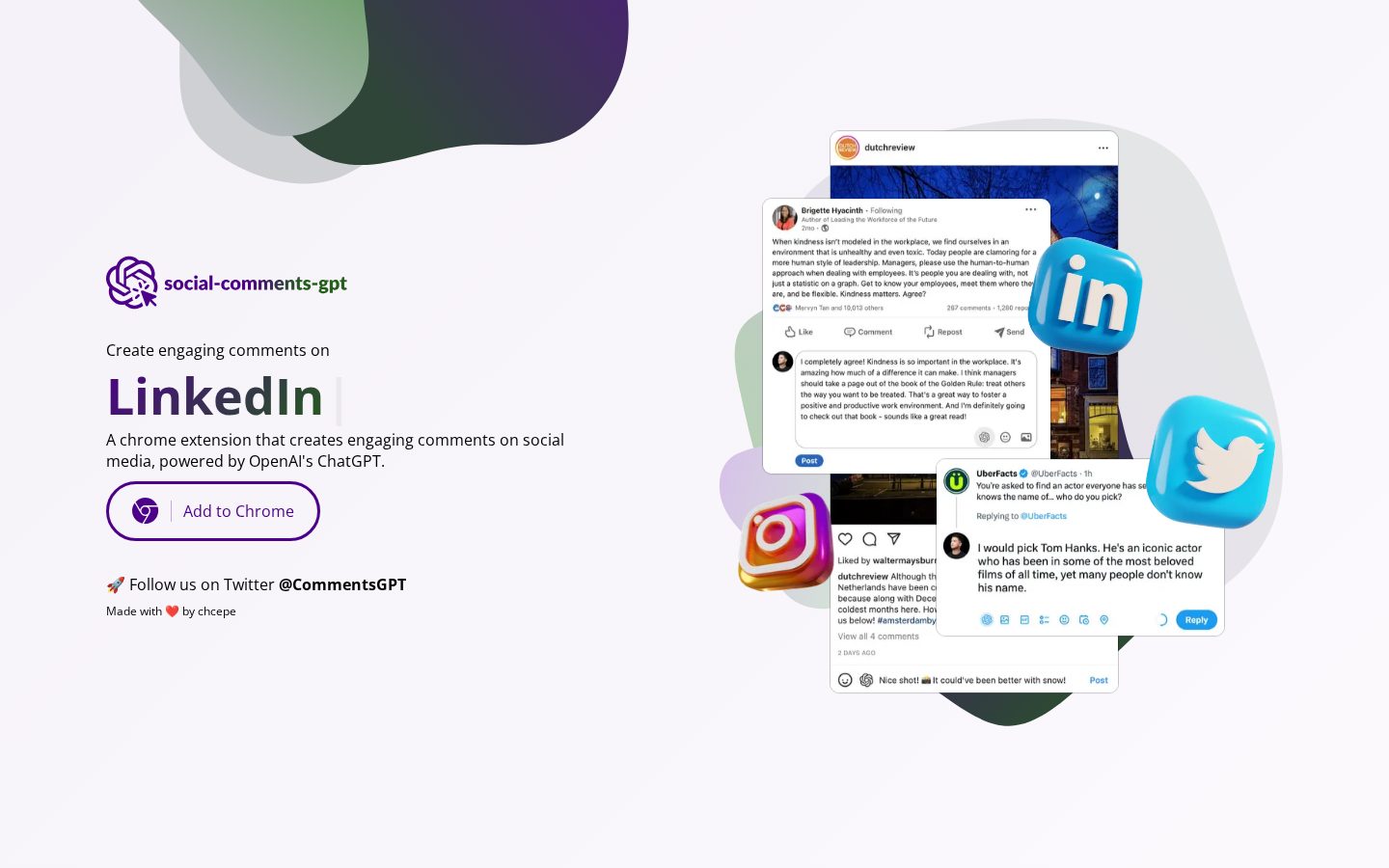 Social Comments GPT Homepage