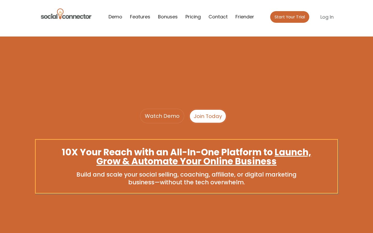 Social Connector Homepage