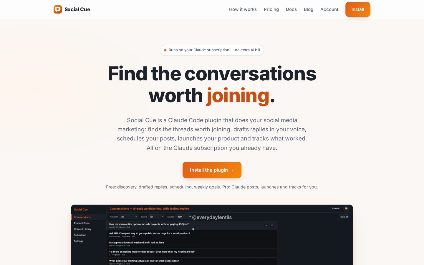 Social Cue Homepage