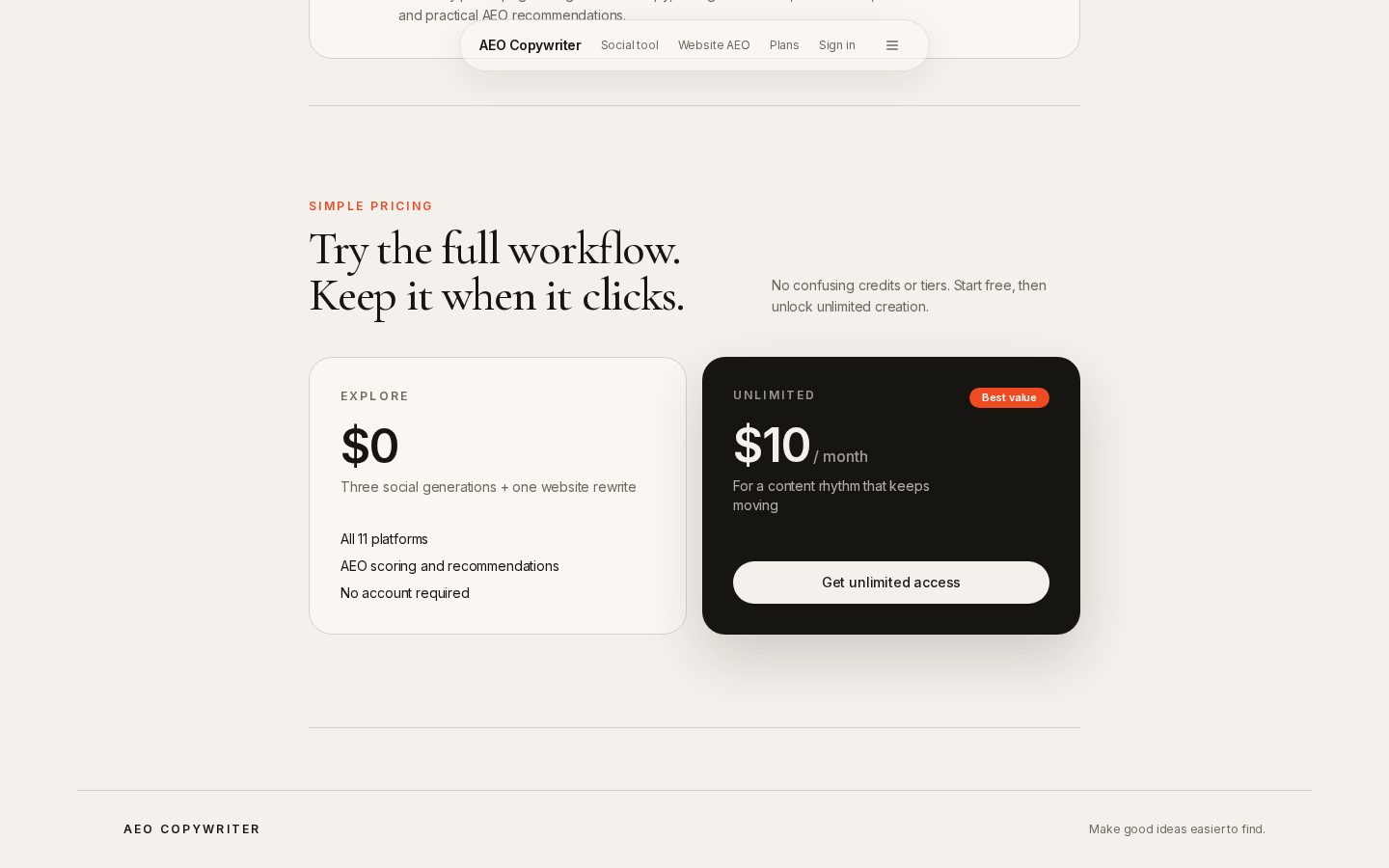Social Post Sync Pricing
