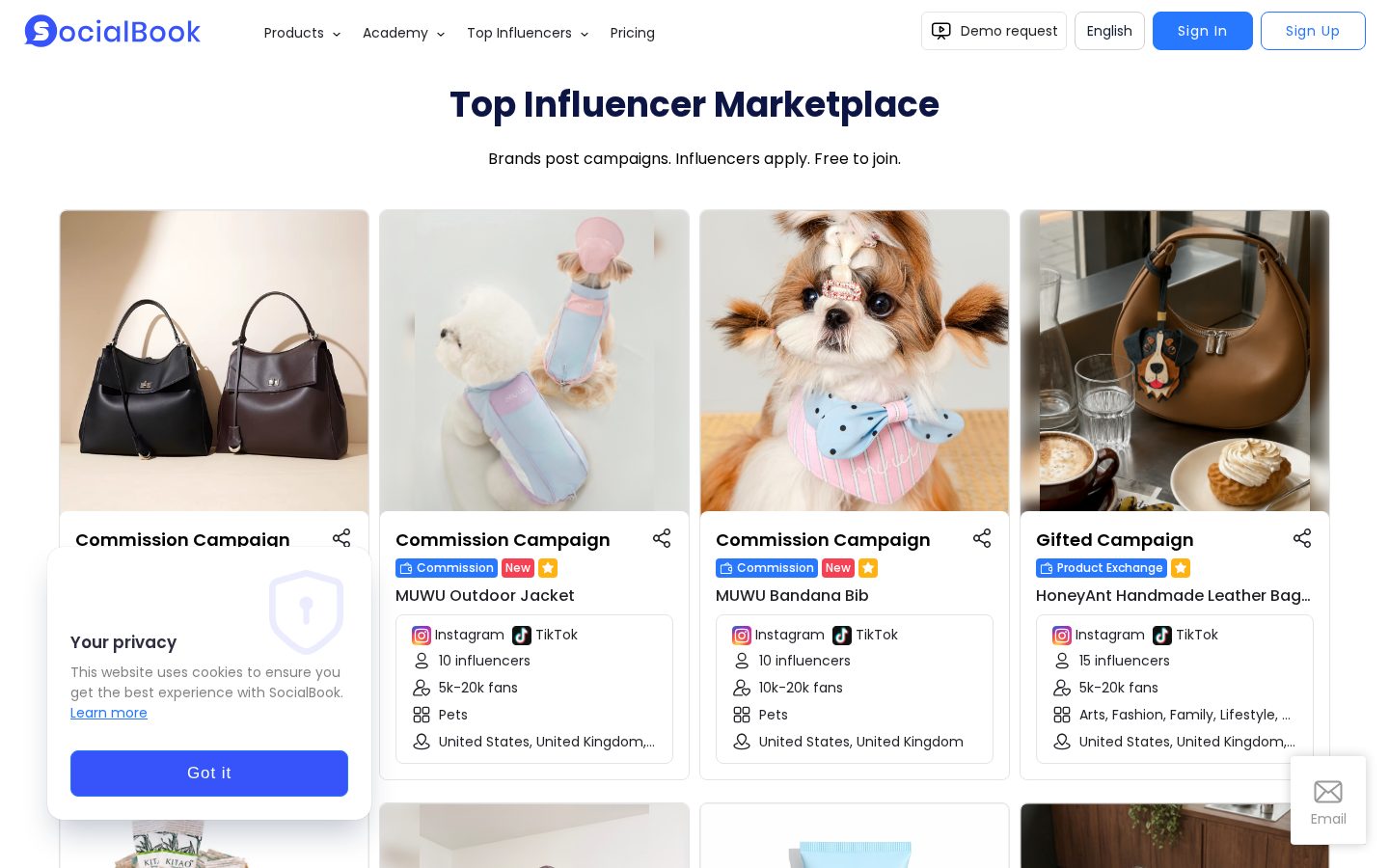 SocialBook Homepage