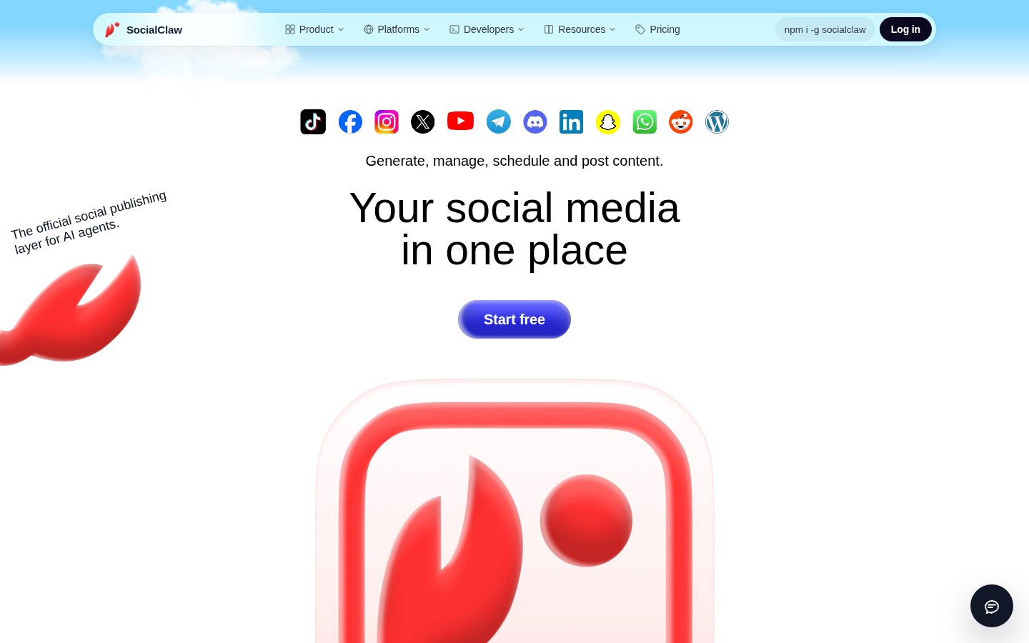 SocialClaw Homepage