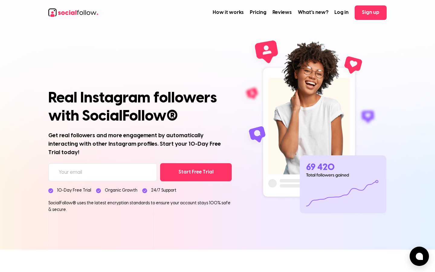 SocialFollow Homepage