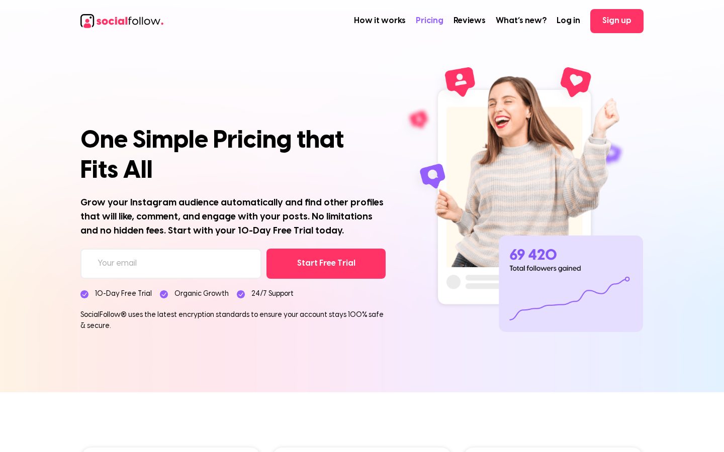 SocialFollow Pricing