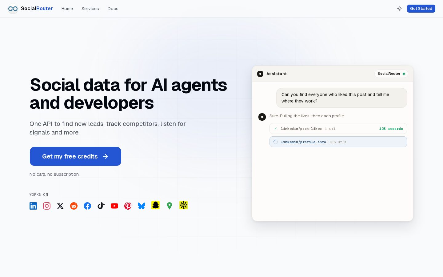 SocialRouter Homepage