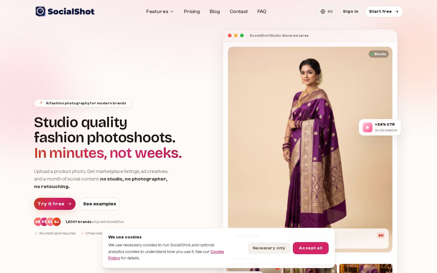 SocialShot AI Homepage