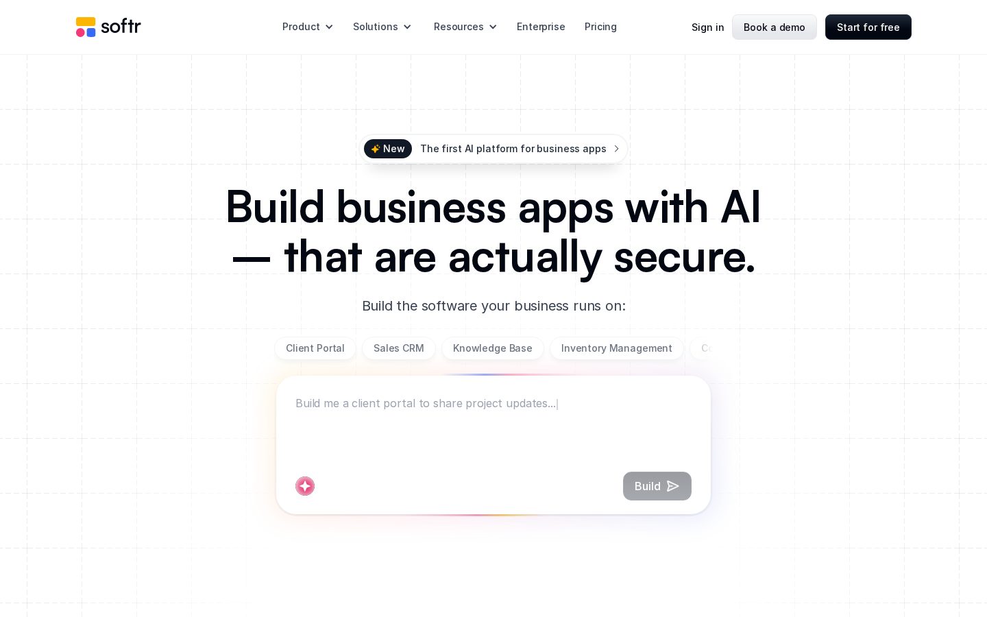 Softr AI Co-Builder Homepage