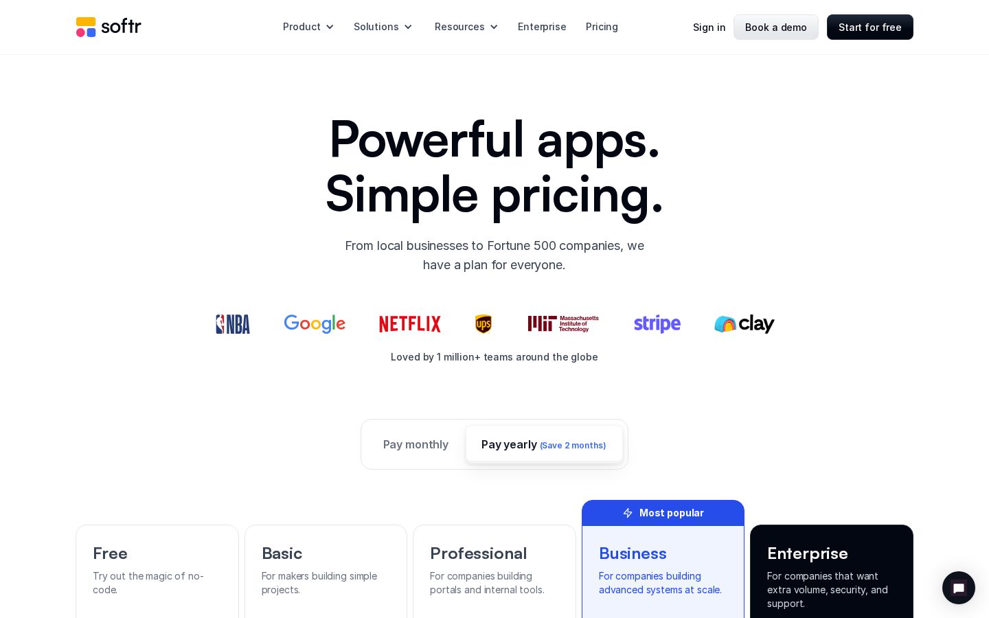 Softr AI Co-Builder Pricing