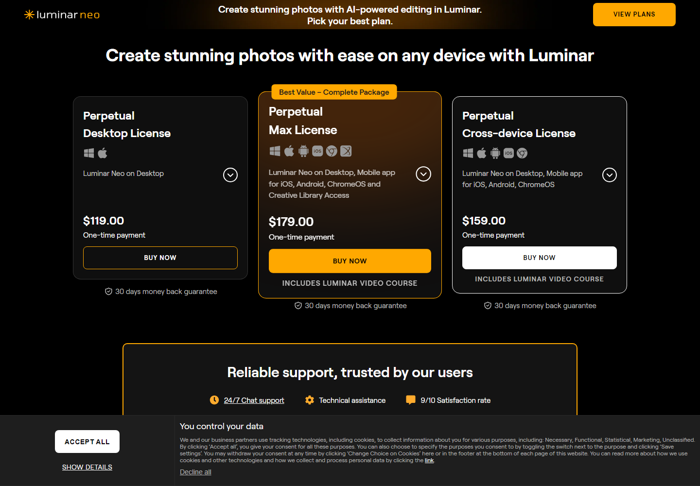 Software for Mac & PC pricing