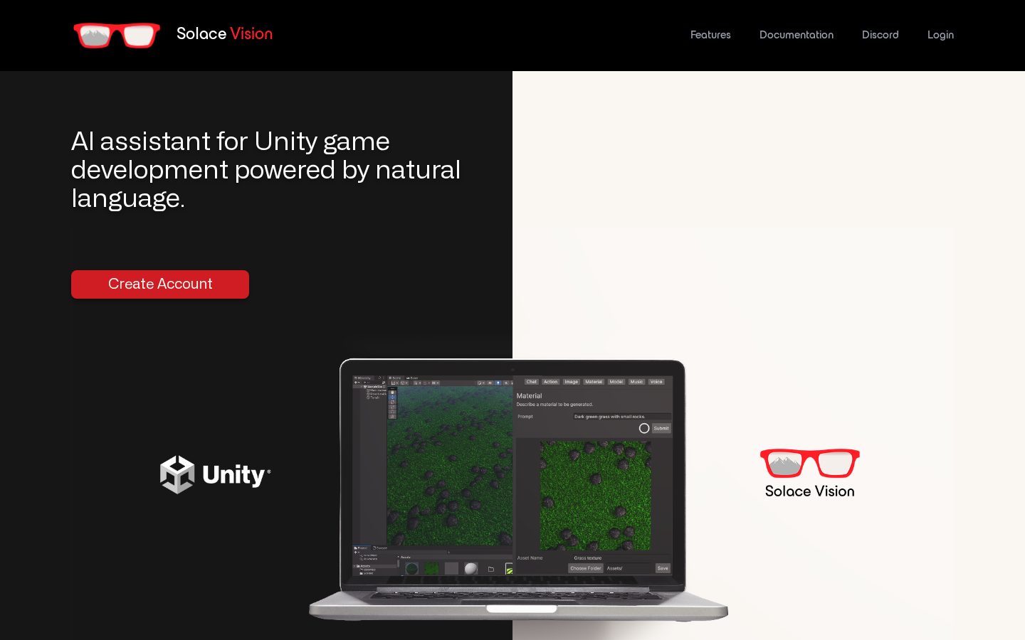 Solace Vision Homepage