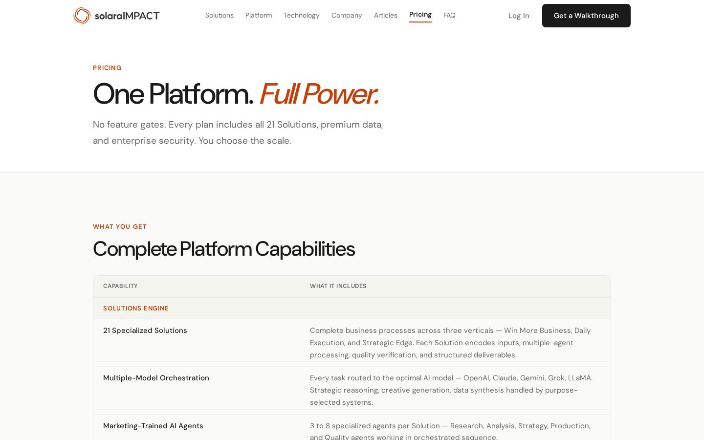 SolaraIMPACT Pricing