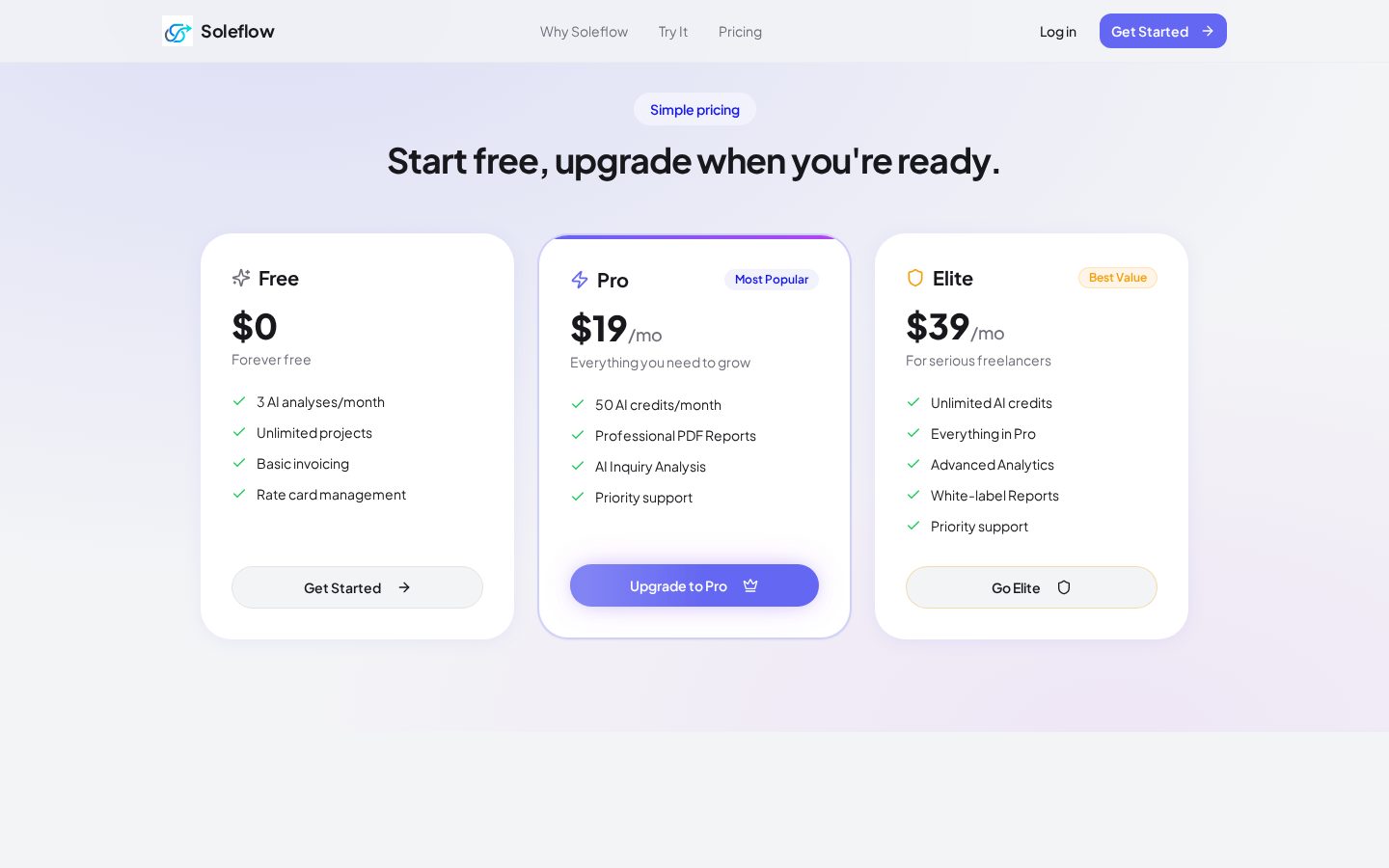 Soleflow.io Pricing