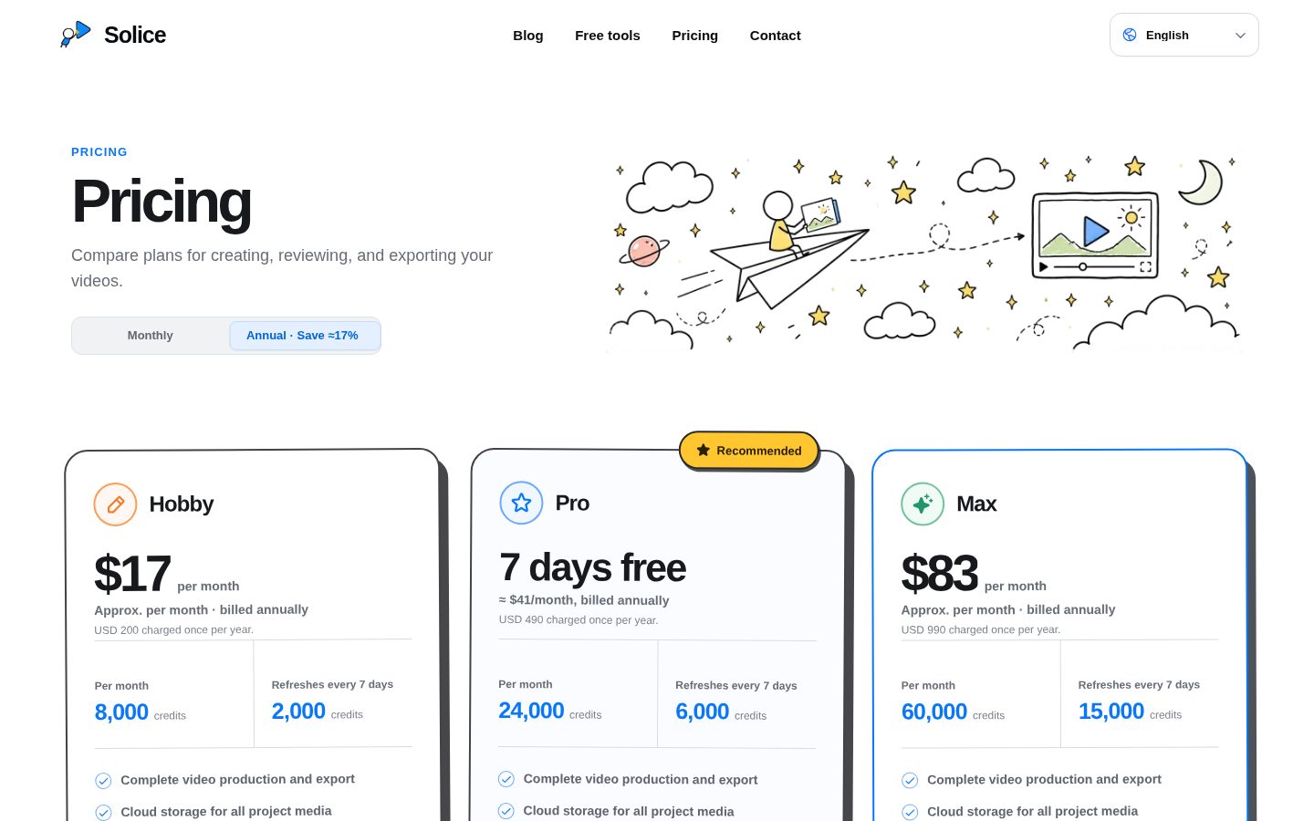 Solice Pricing