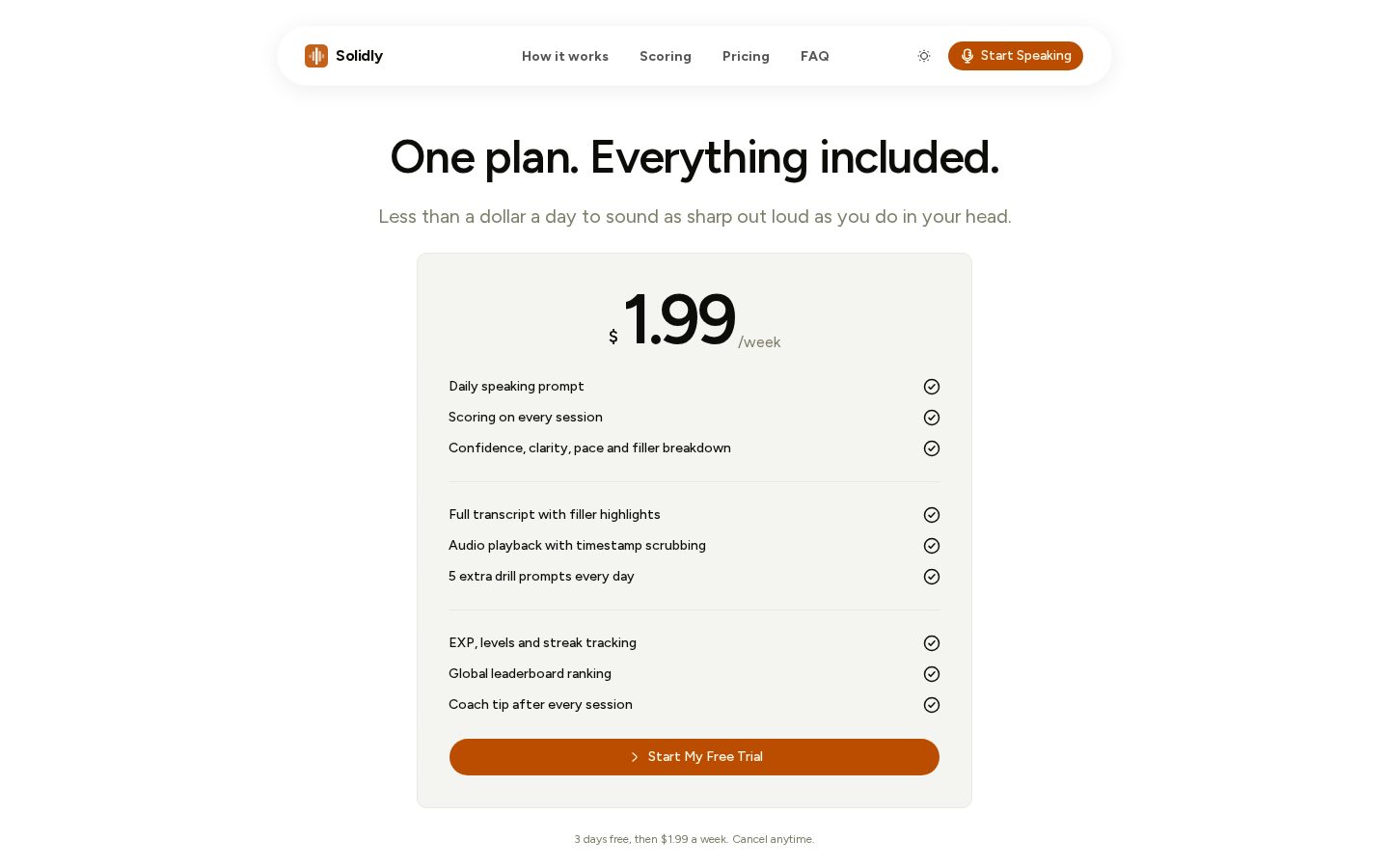 Solidly Pricing