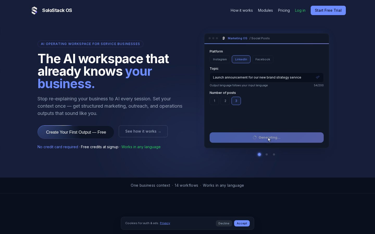 SoloStack OS Homepage
