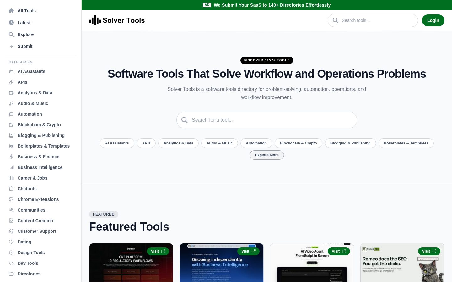 Solver Tools Homepage