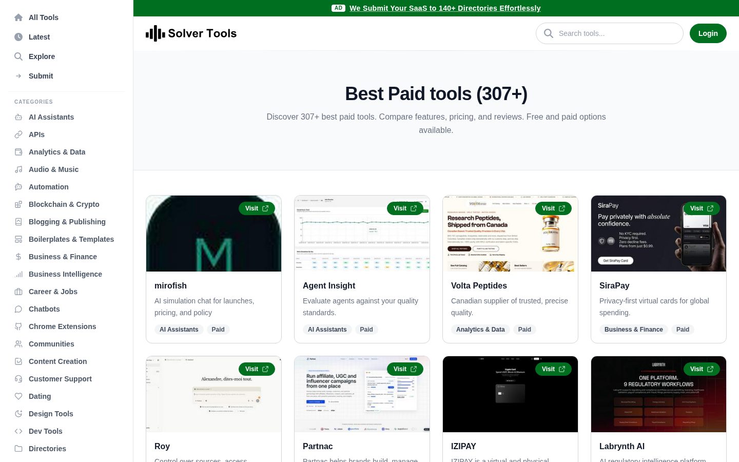 Solver Tools Pricing