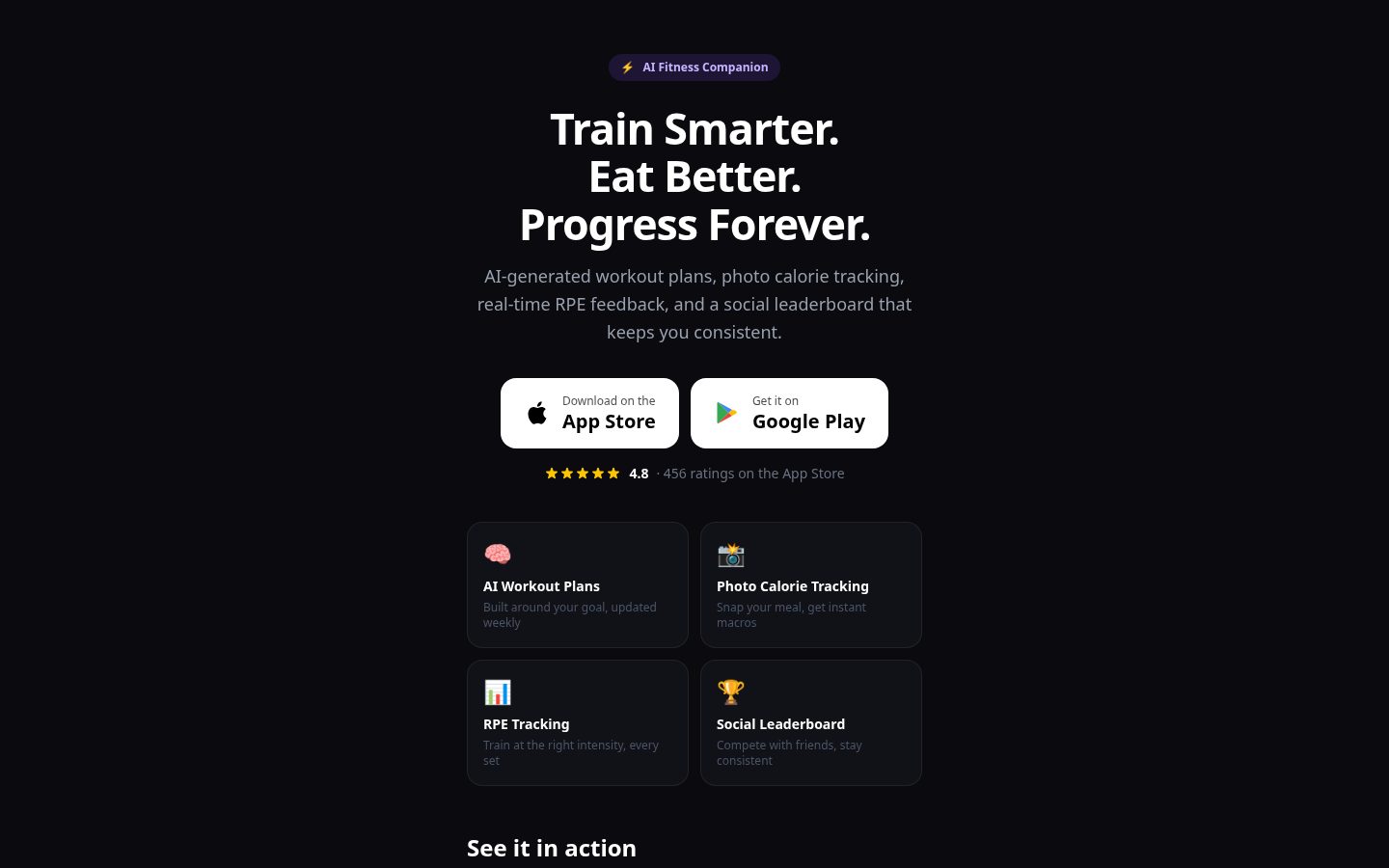 Soma Gym & AI Calorie Tracker Homepage