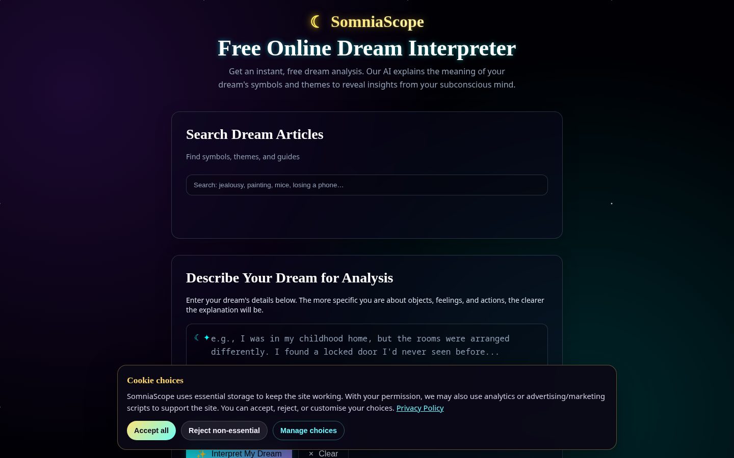 SomniaScope Homepage