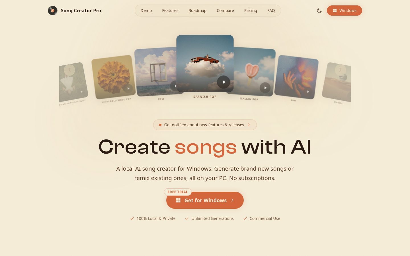 Song Creator Pro Homepage