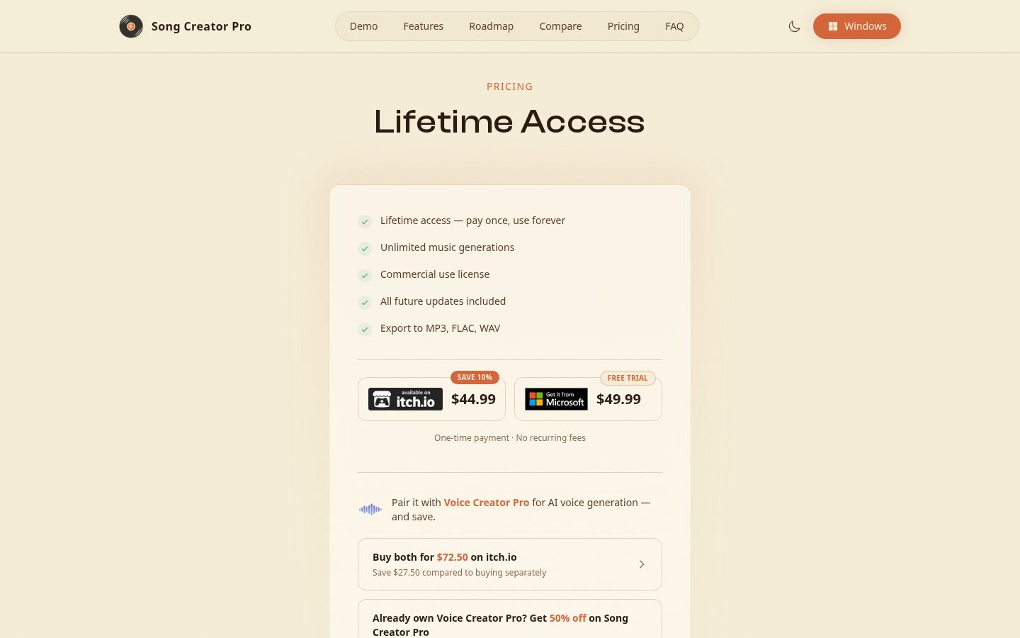 Song Creator Pro Pricing