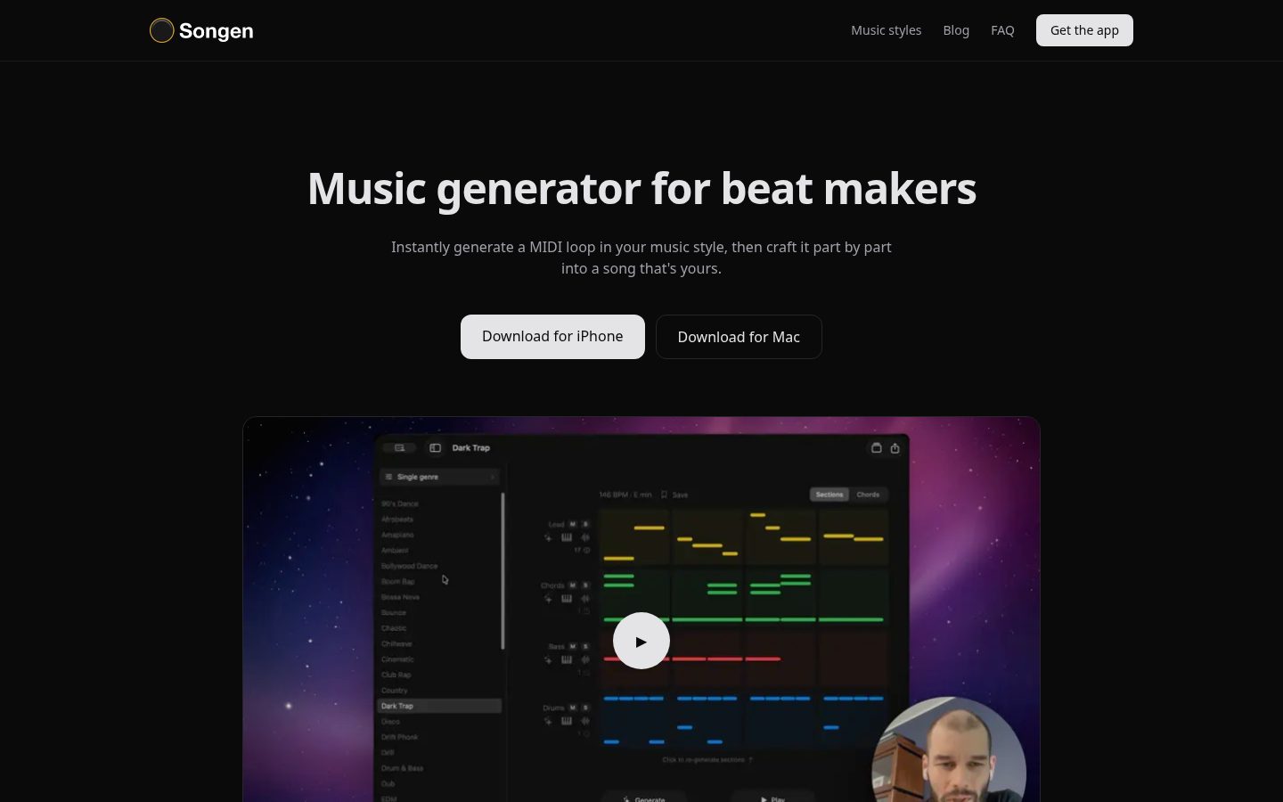 Songen Homepage