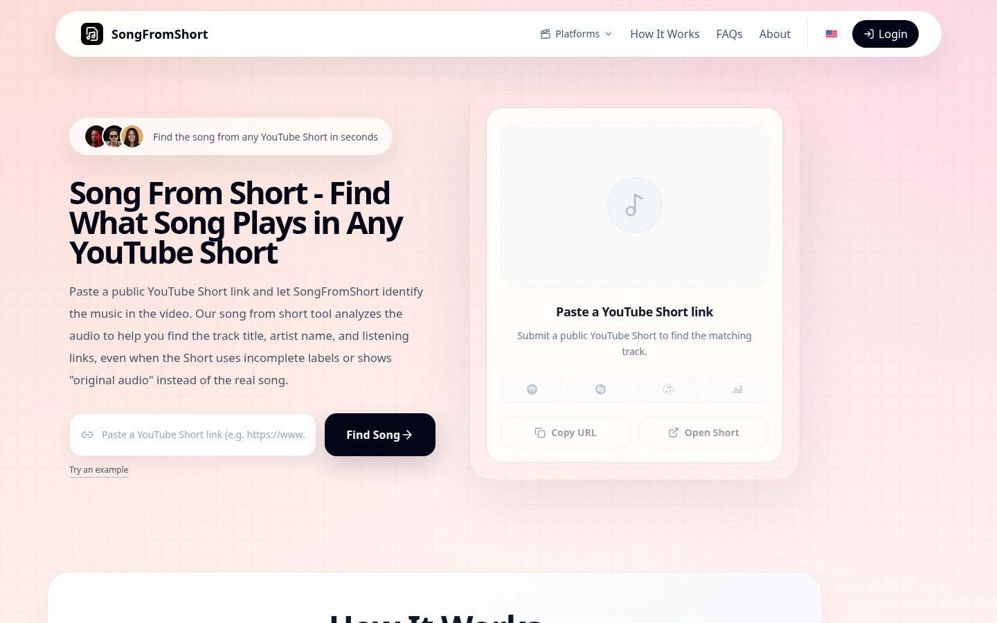 SongFromShort Homepage