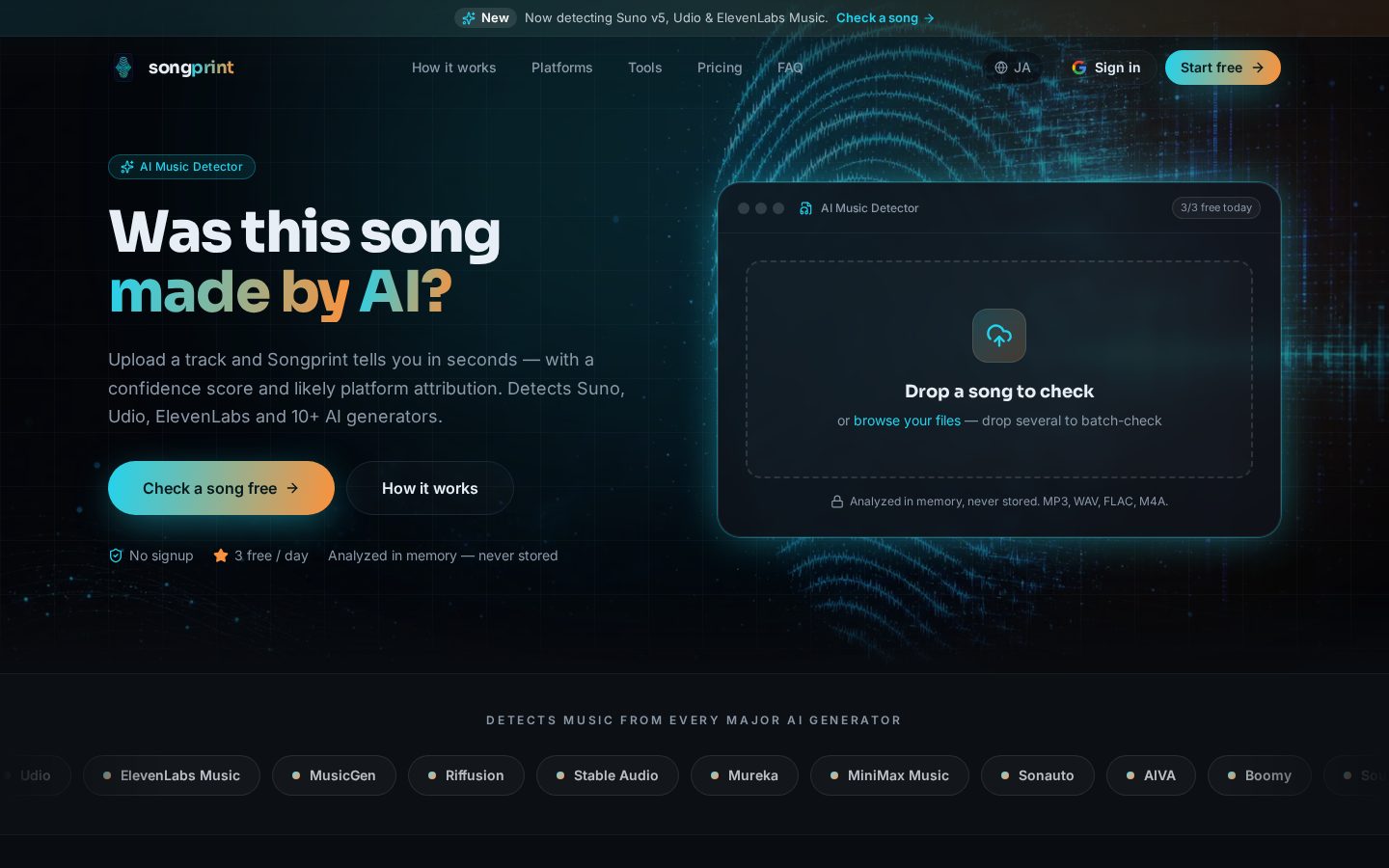 Songprint Homepage
