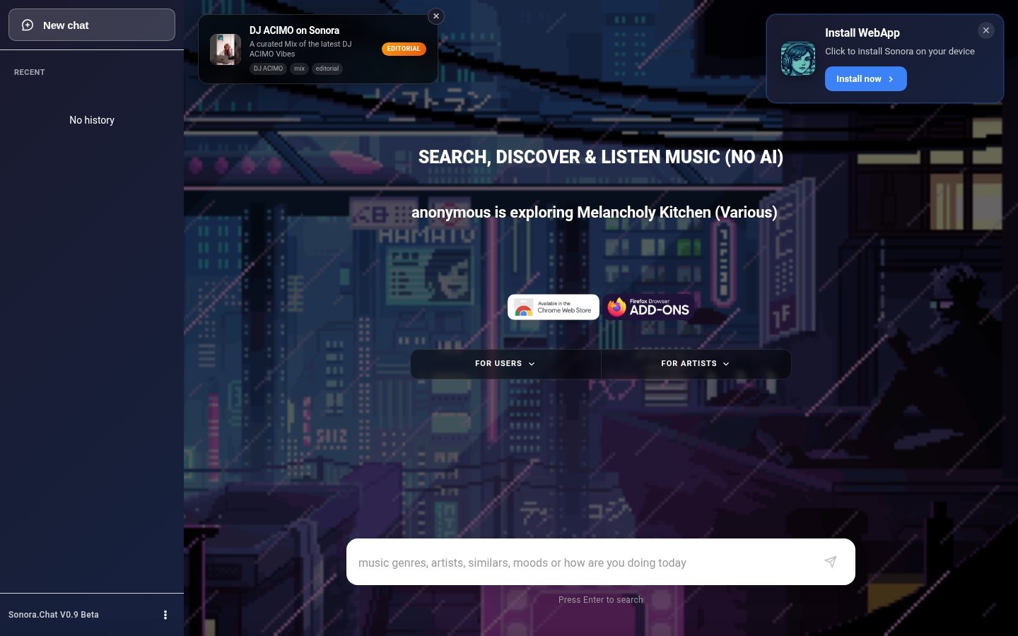 Sonora Homepage
