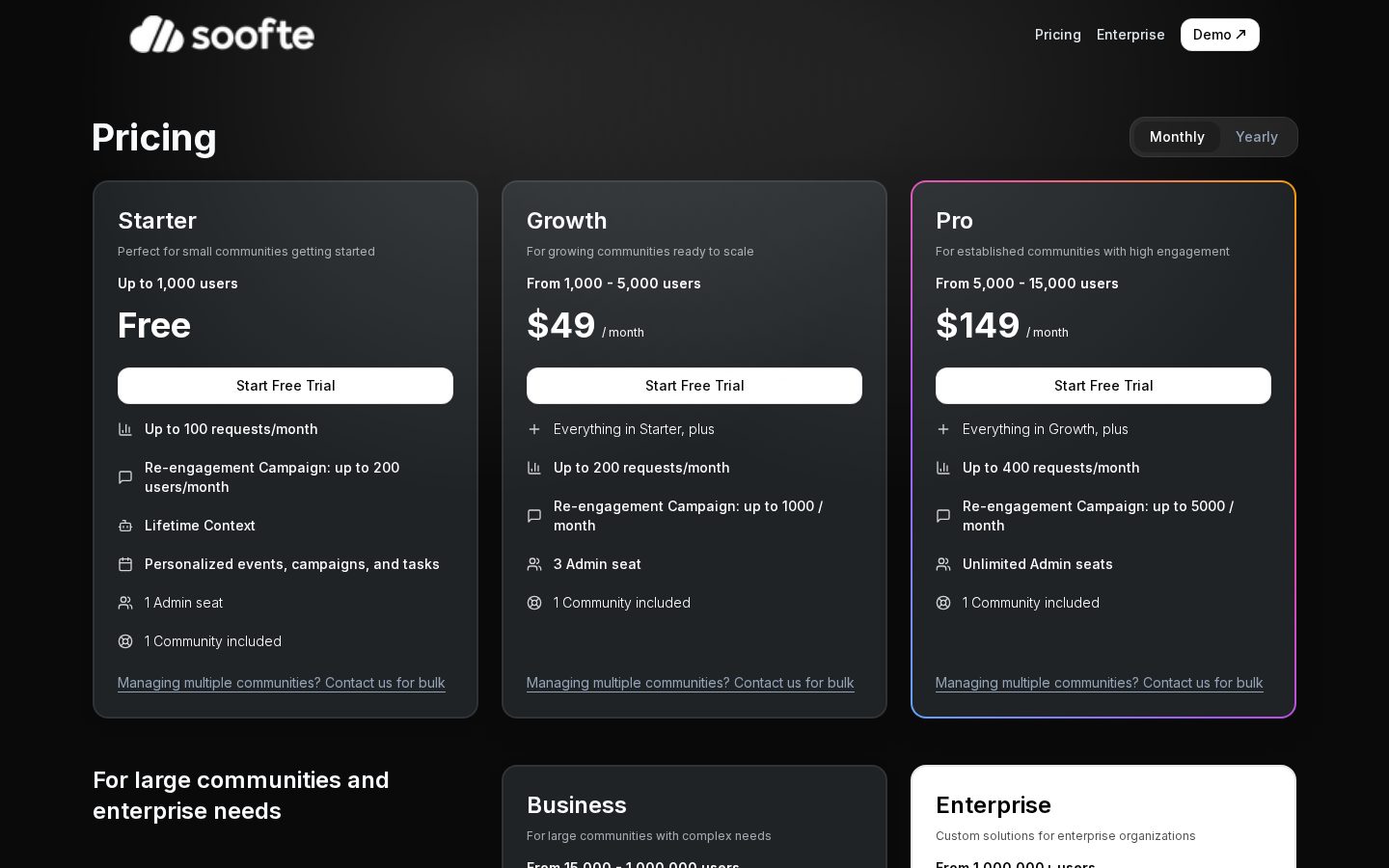Soofte Pricing