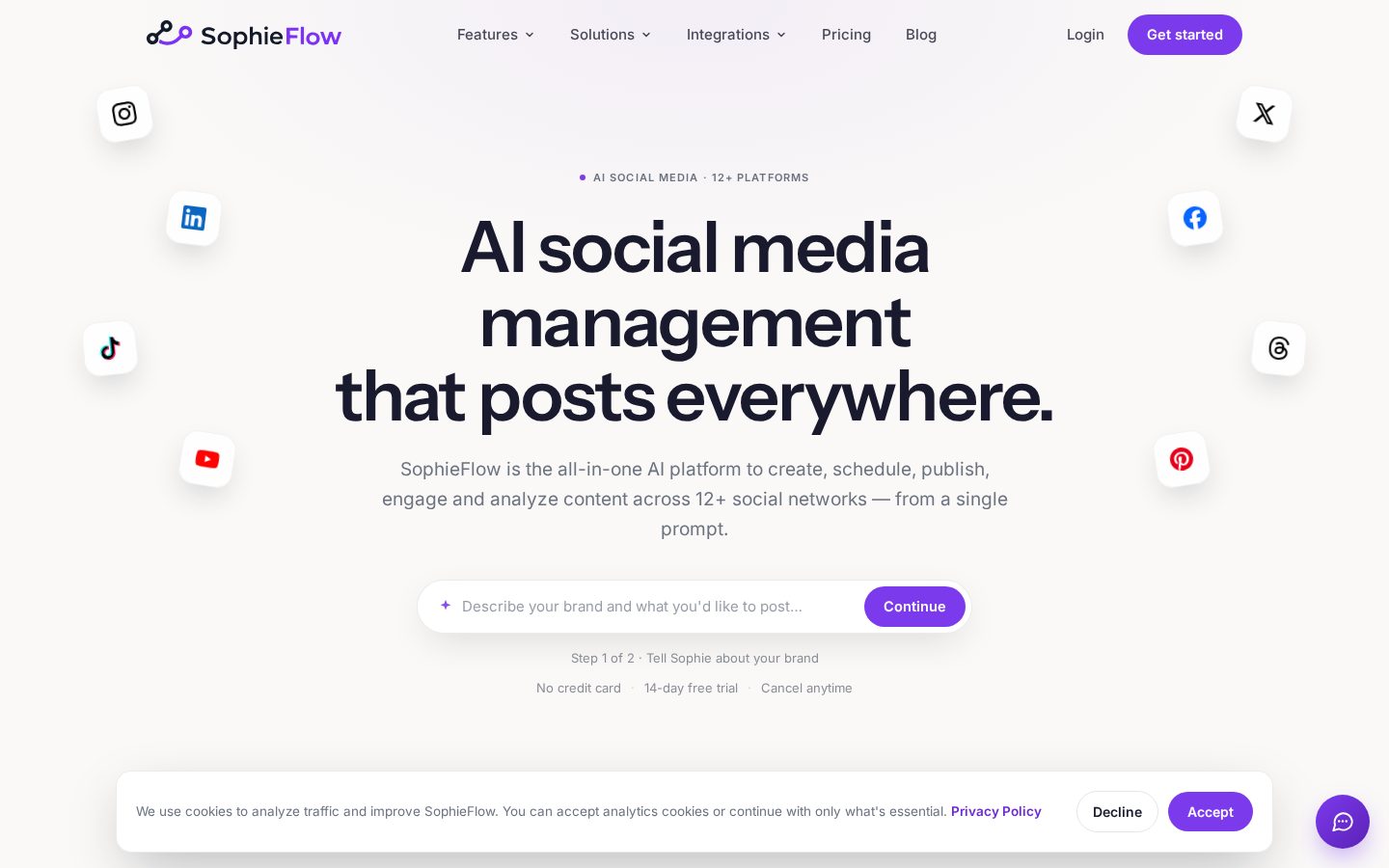 SophieFlow Homepage