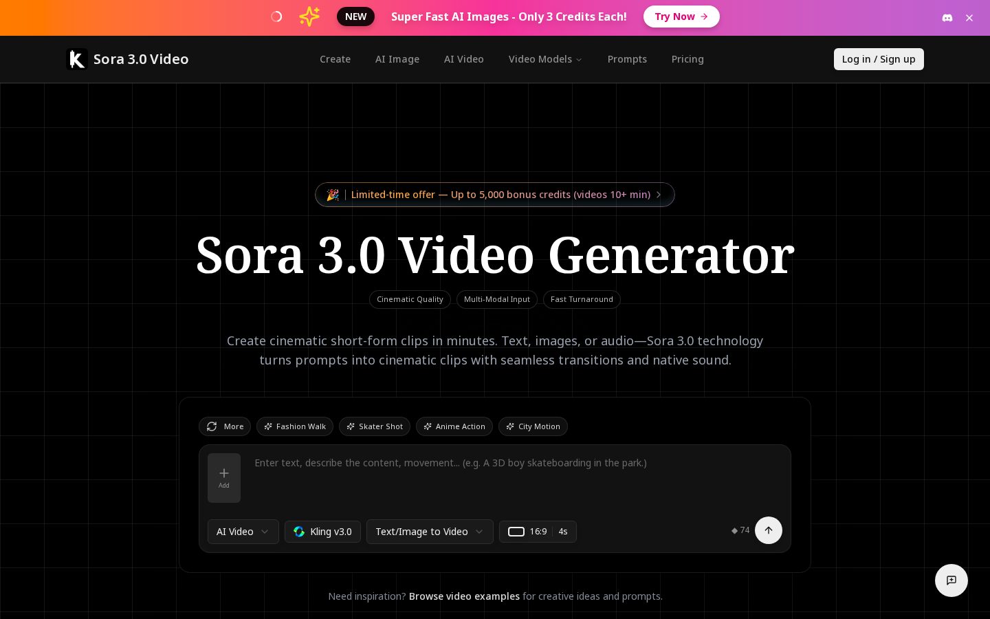Sora 3.0 Homepage