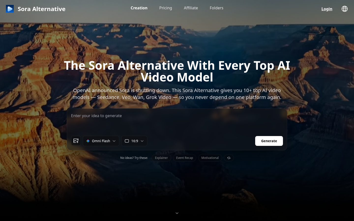 Sora Alternative Homepage