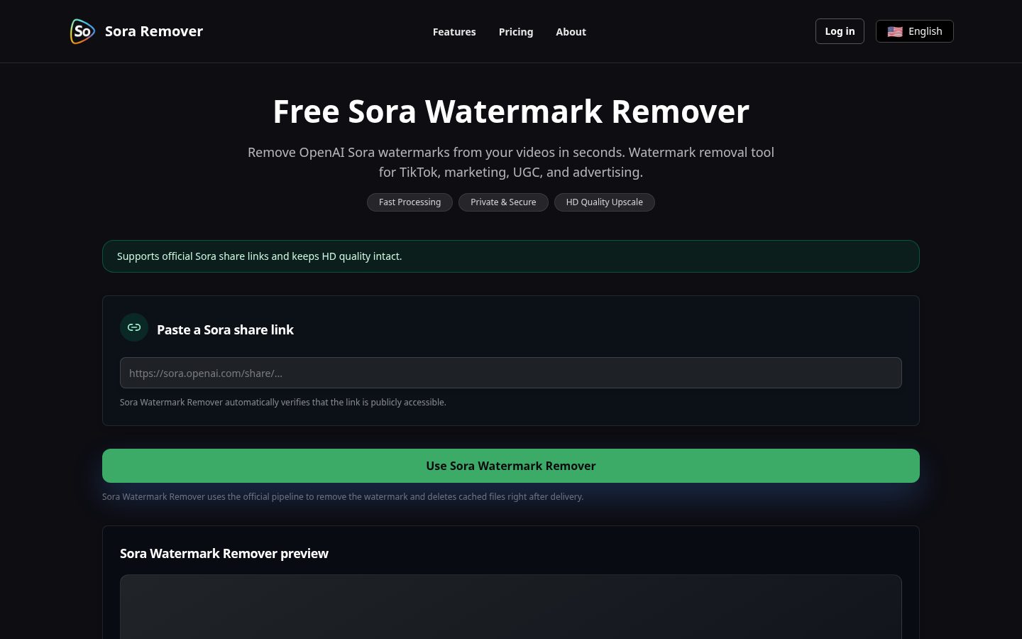 Sora Watermark Remover Homepage