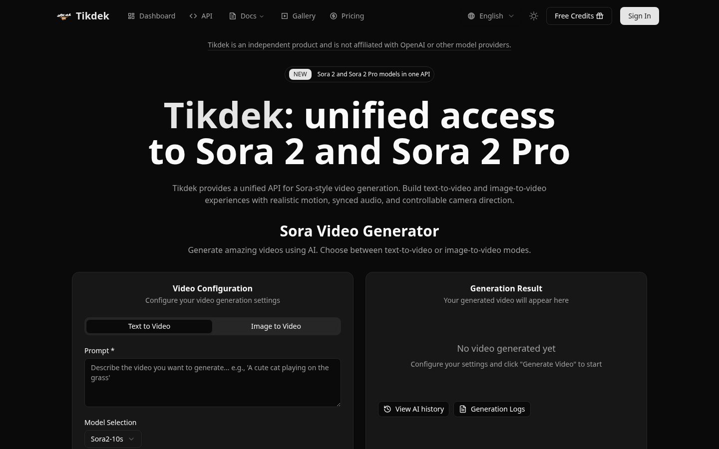 Sora2 Api Homepage