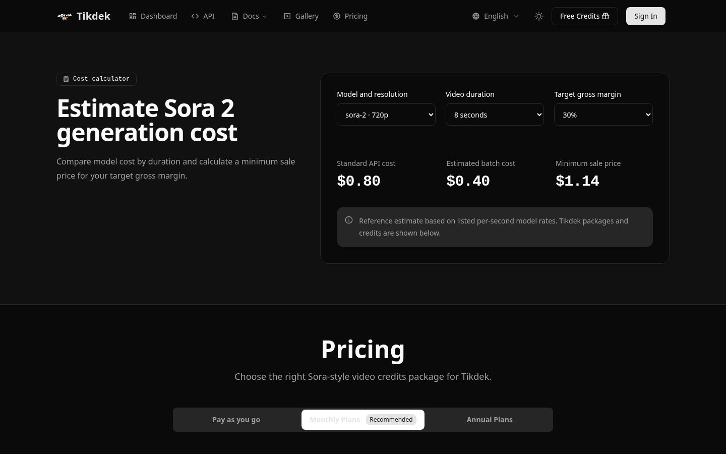 Sora2 Api Pricing